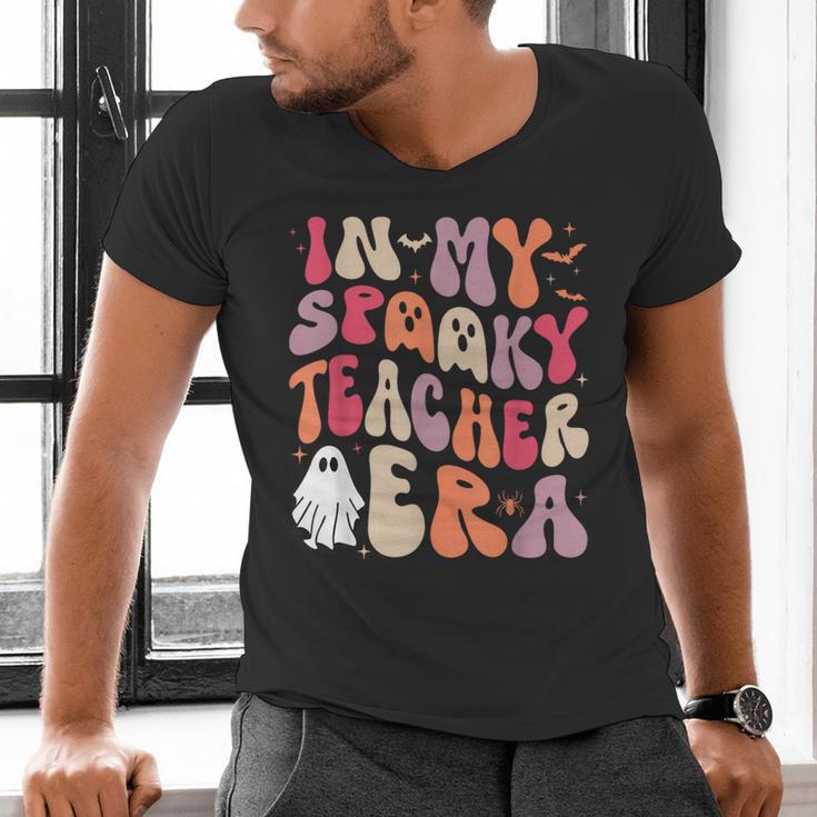 Groovy In My Spooky Teacher Era Halloween Party Boo Men's V-Neck T-Shirt, Groovy Teacher Shirts, gift for family, gift for coworker Groovy In My Spooky Teacher Era Halloween Party Boo Men's V-Neck T-Shirt, Groovy Teacher Shirts, gift for family, gift for coworker