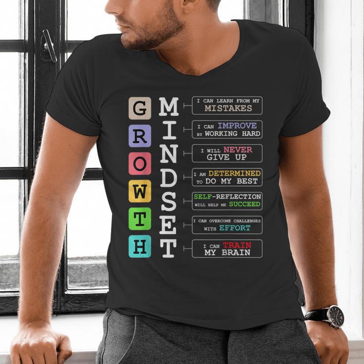 Growth Mindset Shirt Positive School Classroom Teacher Men's V-Neck T-Shirt, gift for family, gift for coworker