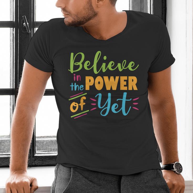 Growth Mindset Teacher Believe In The Power Of Yet Men's V-Neck T-Shirt, gift for family, gift for coworker