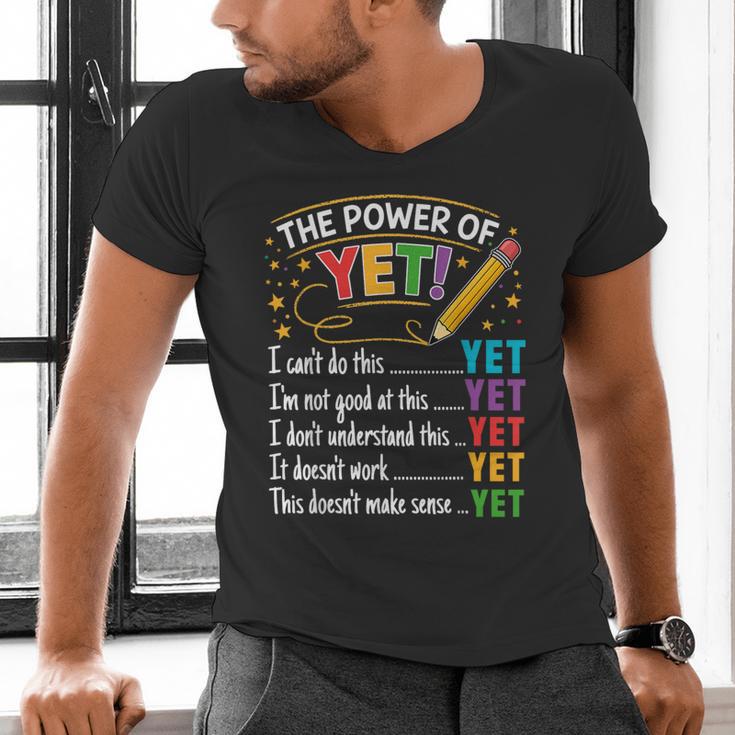 Growth Mindset Teacher Power Of Yet Inspirational Men's V-Neck T-Shirt, gift for family, gift for coworker
