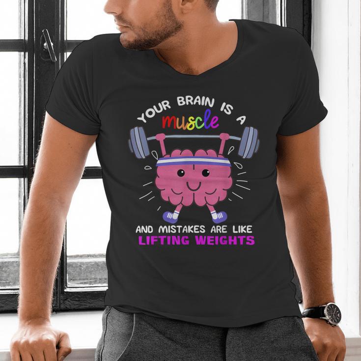 Growth Mindset Teacher Shirt Inspirational Shirts Men's V-Neck T-Shirt, gift for family, gift for coworker