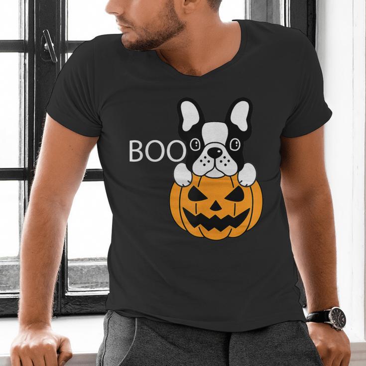 The Halloween Boston Terrier Men's V-Neck T-Shirt, Boston Terrier Halloween Shirts, gift for family, gift for coworker