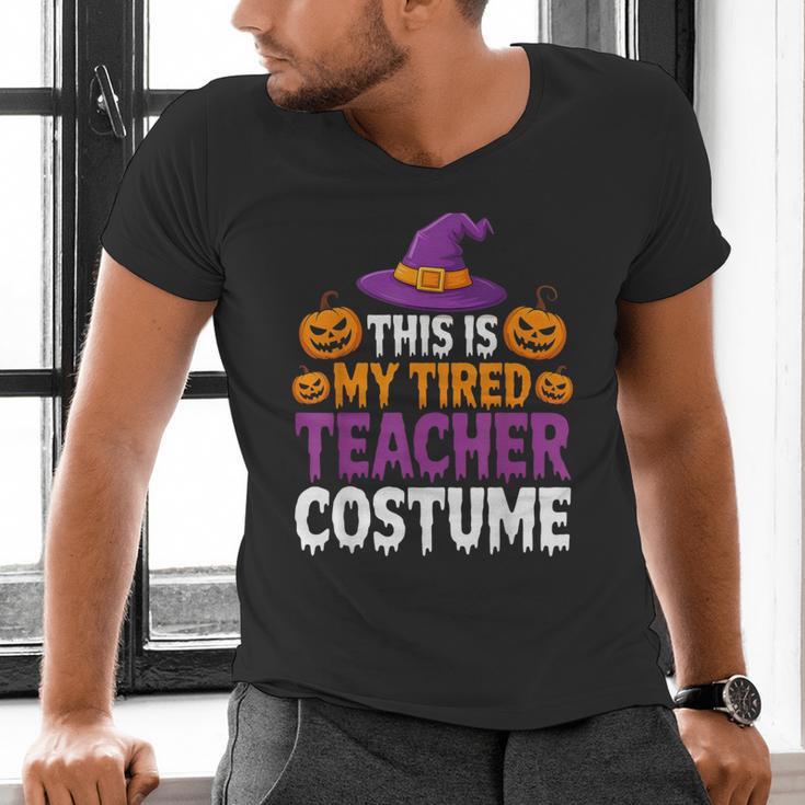 Halloween Costumes For Teachers Tired Teacher Costume Tee Men's V-Neck T-Shirt, gift for family, gift for coworker