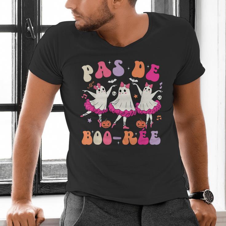 Halloween Dance Teacher Pas De Boo-Ree Ghost Ballet Dancer Men's V-Neck T-Shirt, gift for family, gift for coworker