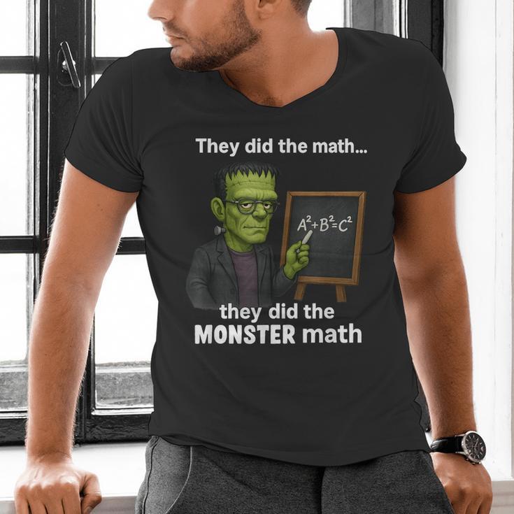 Halloween Monster Math Pun Teacher Humor Men's V-Neck T-Shirt, gift for family, gift for coworker