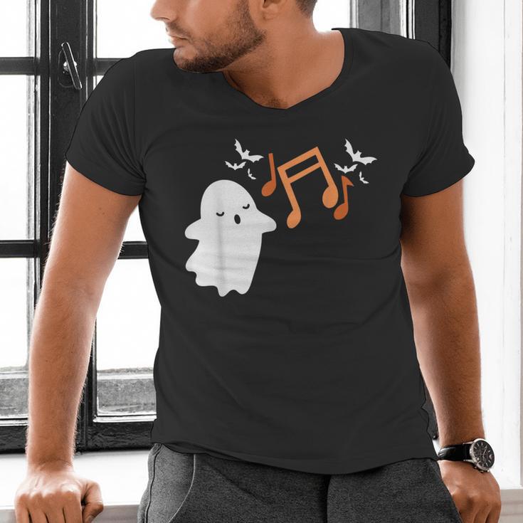 Halloween Music Note Ghost Teacher Fall Musical Instrument Men's V-Neck T-Shirt, gift for family, gift for coworker Halloween Music Note Ghost Teacher Fall Musical Instrument Men's V-Neck T-Shirt, gift for family, gift for coworker