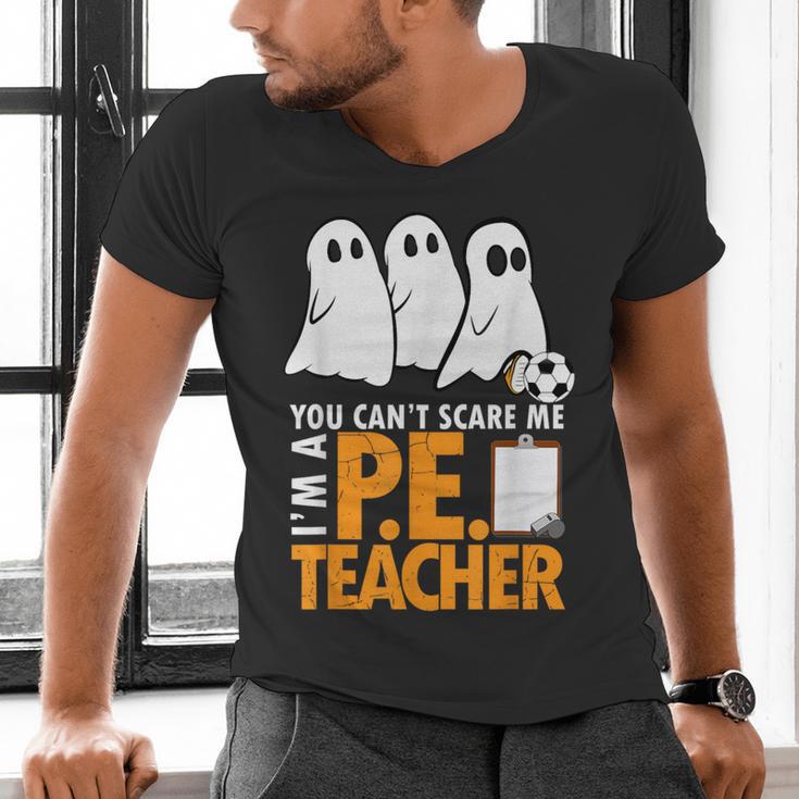Halloween PE Teacher Shirt Can't Scare Me Men's V-Neck T-Shirt, Pe Teacher Shirts, gift for family, gift for coworker