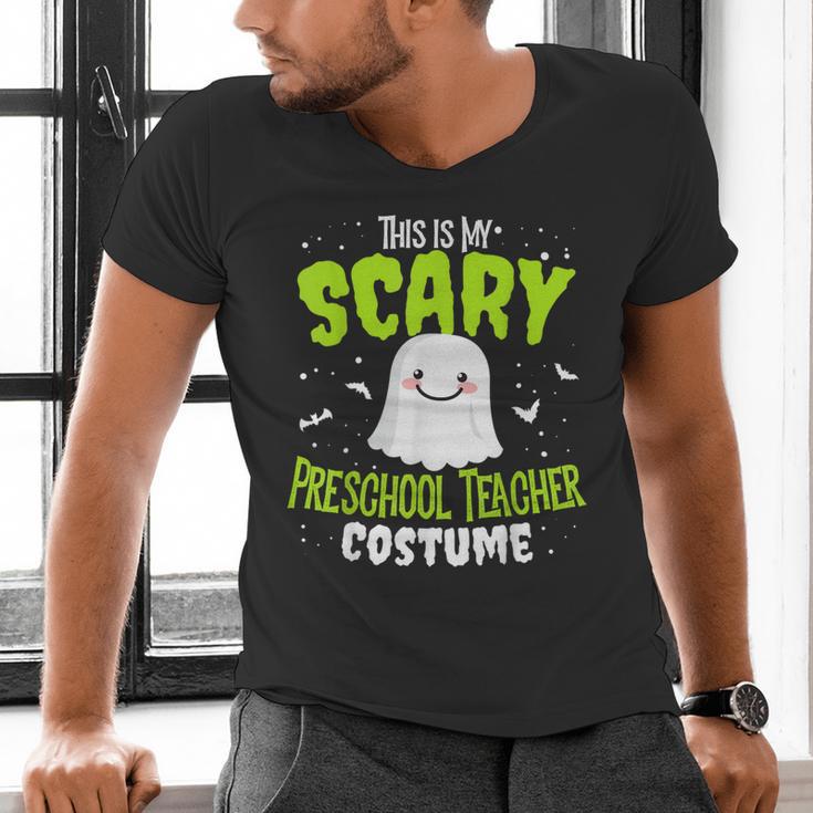 Halloween This Is My Scary Preschool Teacher Custome For Men Women Kids Men's V-Neck T-Shirt, gift for family, gift for coworker