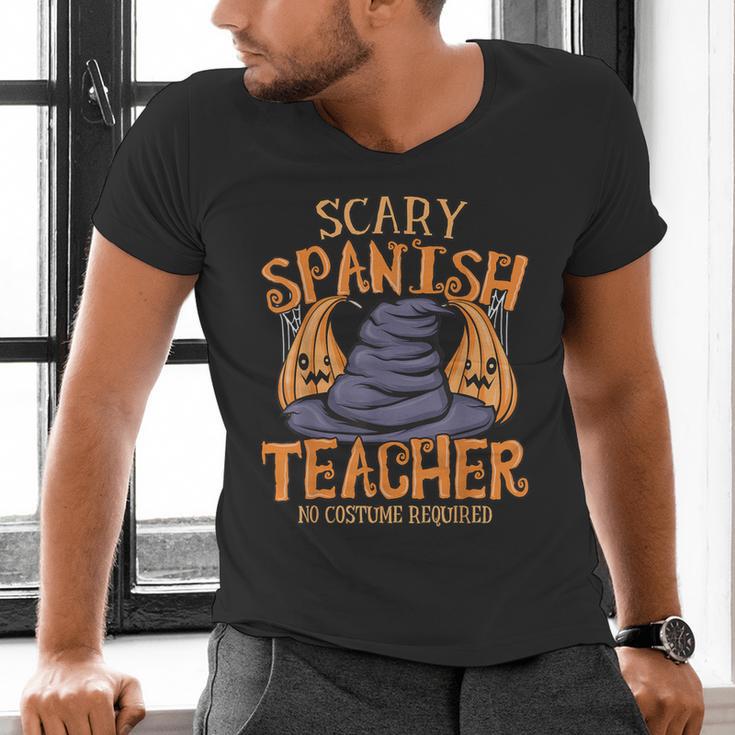 Halloween Scary Spanish Teacher No Costume Required For Men Women Men's V-Neck T-Shirt, gift for family, gift for coworker Halloween Scary Spanish Teacher No Costume Required For Men Women Men's V-Neck T-Shirt, gift for family, gift for coworker