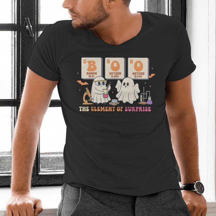Halloween Science Teacher Boo Ghost The Element Of Surprise Men's V-Neck T-Shirt, Science Teacher Shirts, gift for family, gift for coworker Halloween Science Teacher Boo Ghost The Element Of Surprise Men's V-Neck T-Shirt, Science Teacher Shirts, gift for family, gift for coworker