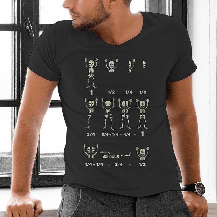 Halloween Skeleton Math Fraction Teacher Men Women Men's V-Neck T-Shirt, gift for family, gift for coworker Halloween Skeleton Math Fraction Teacher Men Women Men's V-Neck T-Shirt, gift for family, gift for coworker