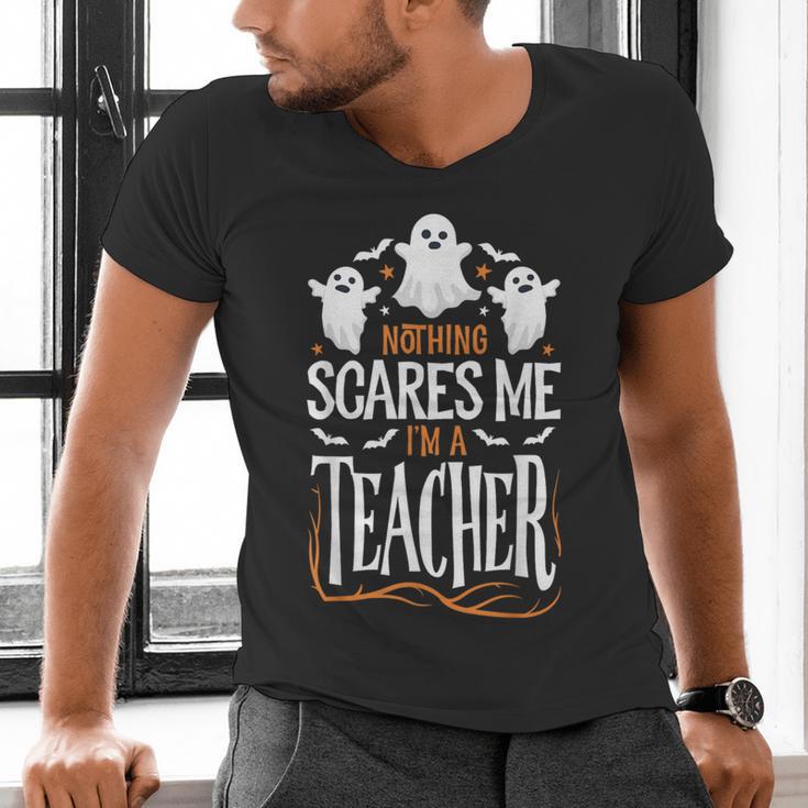Halloween Teacher Nothing Scares Me Women Men Teachers Men's V-Neck T-Shirt, gift for family, gift for coworker Halloween Teacher Nothing Scares Me Women Men Teachers Men's V-Neck T-Shirt, gift for family, gift for coworker