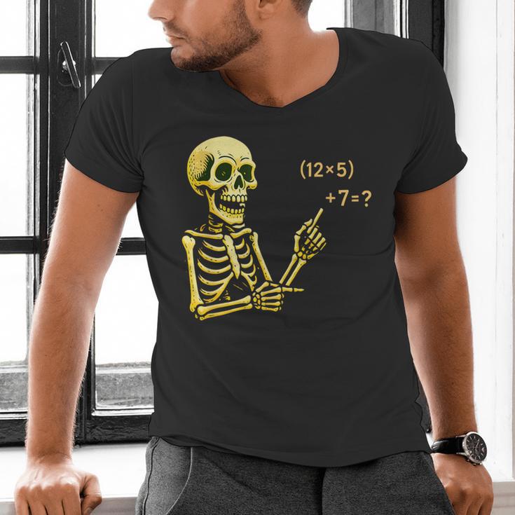Halloween Teacher Six Seven 6 7 Skeleton Spooky Costume Men's V-Neck T-Shirt, gift for family, gift for coworker Halloween Teacher Six Seven 6 7 Skeleton Spooky Costume Men's V-Neck T-Shirt, gift for family, gift for coworker