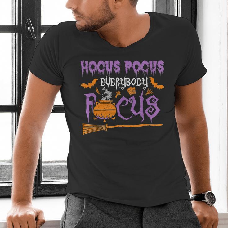 Halloween Teacher Or Student Hocus Pocus Everybody Focus For Men Women Kids Men's V-Neck T-Shirt, gift for family, gift for coworker