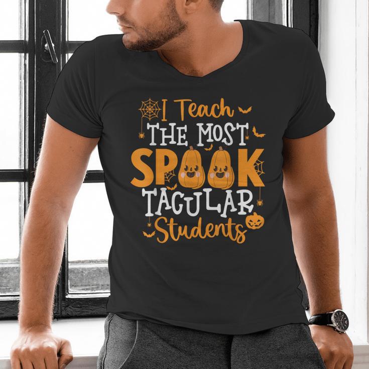 Halloween Teacher I Teach The Most Spooktacular Students Men Women Men's V-Neck T-Shirt, gift for family, gift for coworker