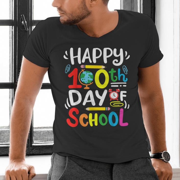 Happy 100th Day Of School 100 Days Of School Teacher Student Men's V-Neck T-Shirt, gift for family, gift for coworker Happy 100th Day Of School 100 Days Of School Teacher Student Men's V-Neck T-Shirt, gift for family, gift for coworker
