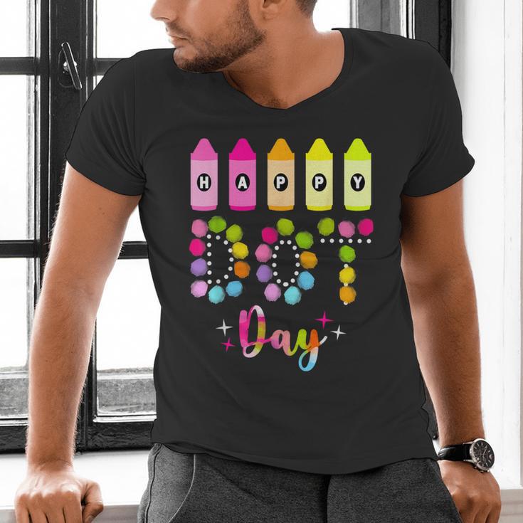 Happy Dot Day 2025 Teacher Kids Girls Colorful Polka Dot Day Men's V-Neck T-Shirt, gift for family, gift for coworker Happy Dot Day 2025 Teacher Kids Girls Colorful Polka Dot Day Men's V-Neck T-Shirt, gift for family, gift for coworker