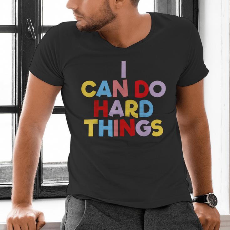I Can Do Hard Things Teacher Inspiration Do Hard Things Men's V-Neck T-Shirt, gift for family, gift for coworker I Can Do Hard Things Teacher Inspiration Do Hard Things Men's V-Neck T-Shirt, gift for family, gift for coworker