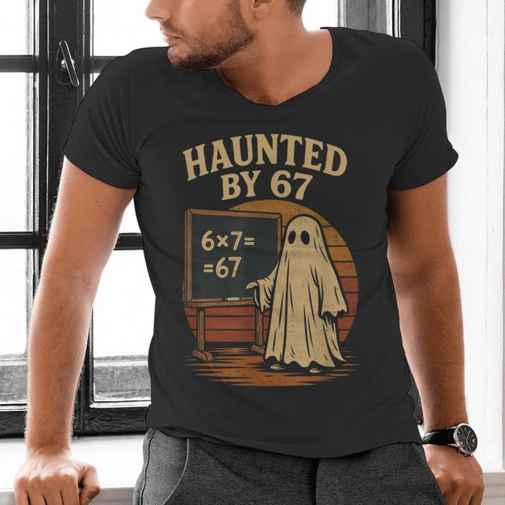 Haunted By 67 Ghost Math Joke Student Halloween Nerd Teacher Men's V-Neck T-Shirt, gift for family, gift for coworker Haunted By 67 Ghost Math Joke Student Halloween Nerd Teacher Men's V-Neck T-Shirt, gift for family, gift for coworker