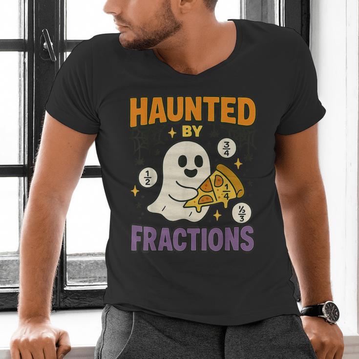 Haunted By Fractions Math Halloween Teacher Men's V-Neck T-Shirt, gift for family, gift for coworker Haunted By Fractions Math Halloween Teacher Men's V-Neck T-Shirt, gift for family, gift for coworker