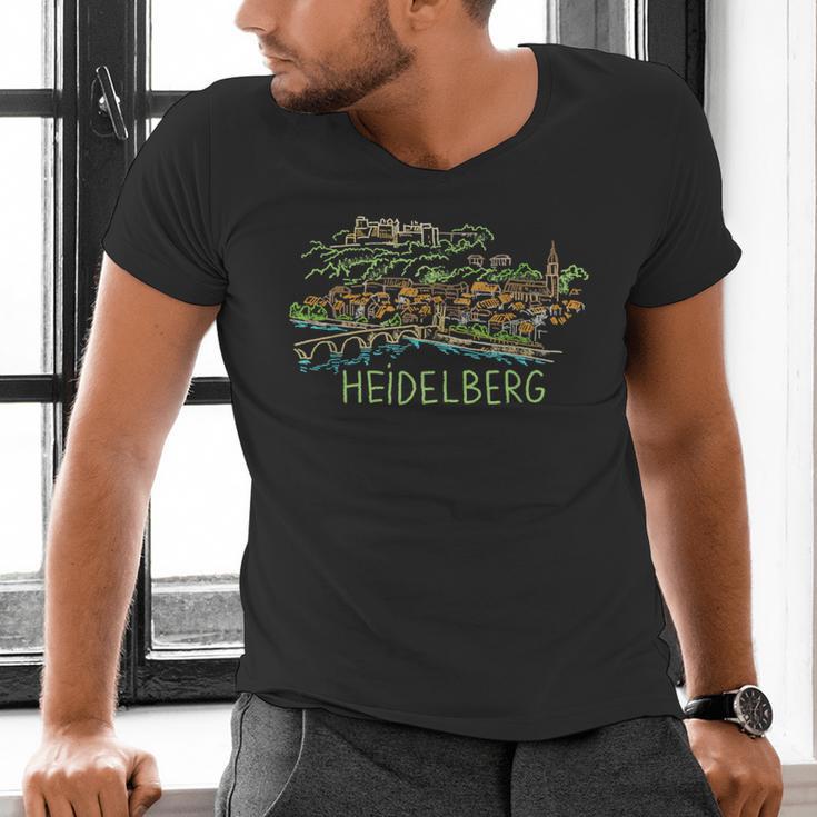 Heidelberg Germany Art Men Women Men's V-Neck T-Shirt, gift for family, gift for coworker
