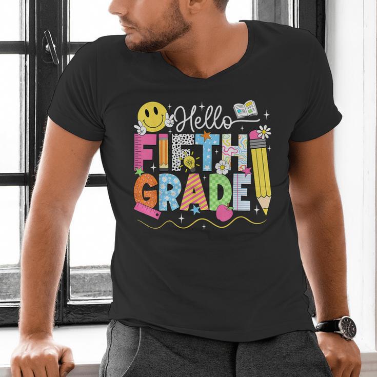 Hello Fifth Grade Team 5th Grade Back To School Teacher Kids Men's V-Neck T-Shirt, gift for family, gift for coworker Hello Fifth Grade Team 5th Grade Back To School Teacher Kids Men's V-Neck T-Shirt, gift for family, gift for coworker