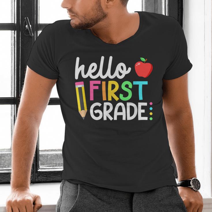 Hello First Grade Team 1st Grade Back To School Teacher Kids Men's V-Neck T-Shirt, First Grade Teacher Shirts, gift for family, gift for coworker