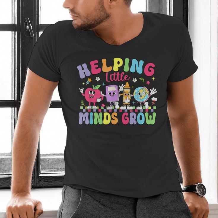 Helping Little Minds Grow Teacher Life Back To School Men's V-Neck T-Shirt, gift for family, gift for coworker Helping Little Minds Grow Teacher Life Back To School Men's V-Neck T-Shirt, gift for family, gift for coworker