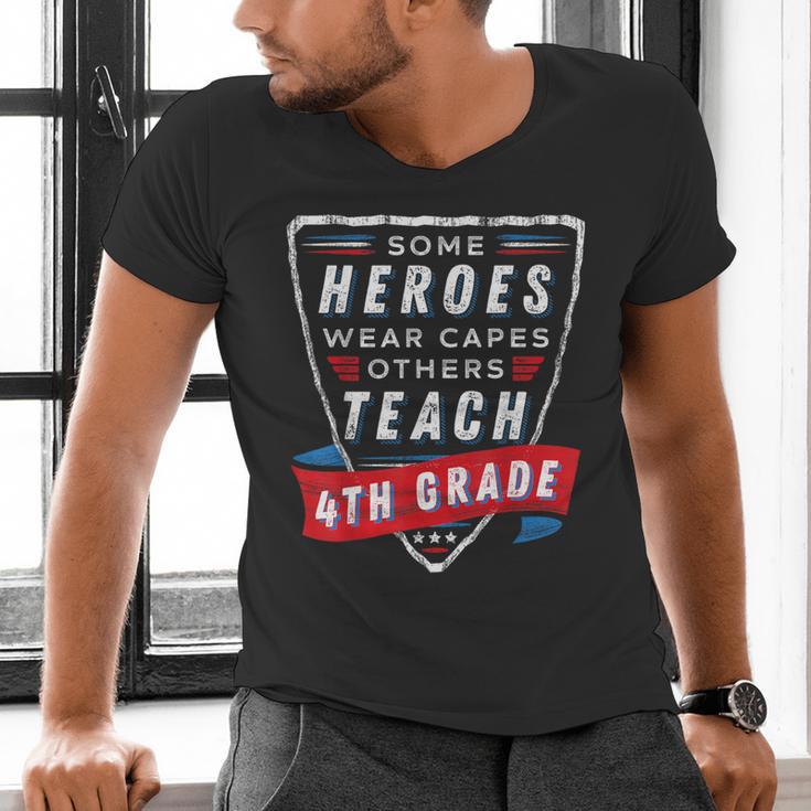 Some Heroes Wear Capes Others Teach 4th Grade Teacher Men Women Kids Men's V-Neck T-Shirt, 4th Grade Teacher Shirts, gift for family, gift for coworker Some Heroes Wear Capes Others Teach 4th Grade Teacher Men Women Kids Men's V-Neck T-Shirt, 4th Grade Teacher Shirts, gift for family, gift for coworker