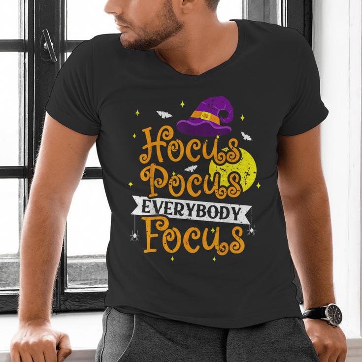 Hocus Pocus Everybody Focus Halloween Teacher Men Women Kids Men's V-Neck T-Shirt, gift for family, gift for coworker