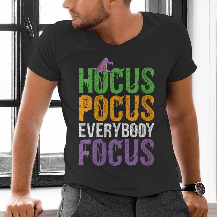 Hocus Pocus Everybody Focus Teacher Halloween Men's V-Neck T-Shirt, gift for family, gift for coworker