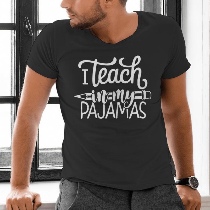 Homeschool Mom Teacher I Teach In My Pajamas For Women Men's V-Neck T-Shirt, gift for family, gift for coworker