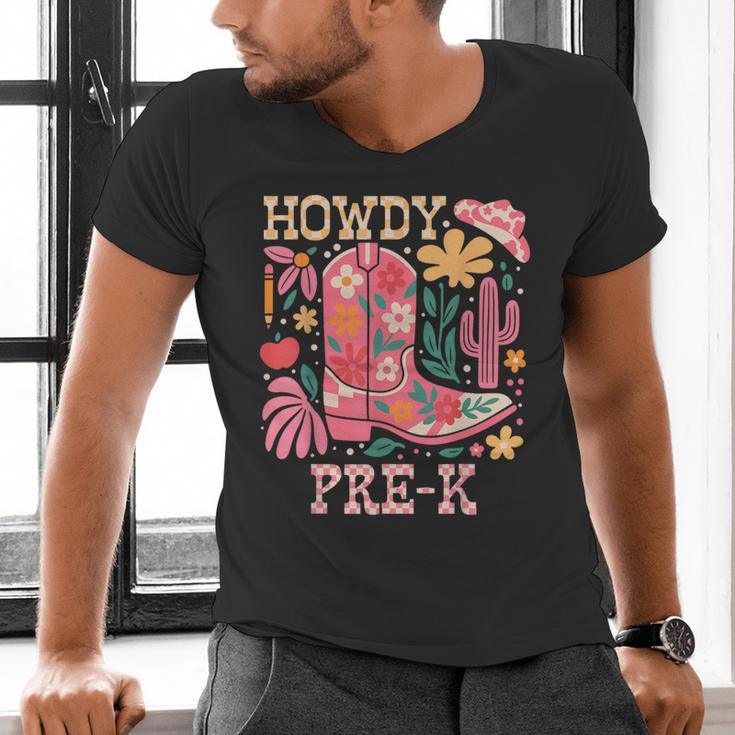 Howdy Pre-K Cowgirls Teacher Back To School Men's V-Neck T-Shirt, gift for family, gift for coworker Howdy Pre-K Cowgirls Teacher Back To School Men's V-Neck T-Shirt, gift for family, gift for coworker