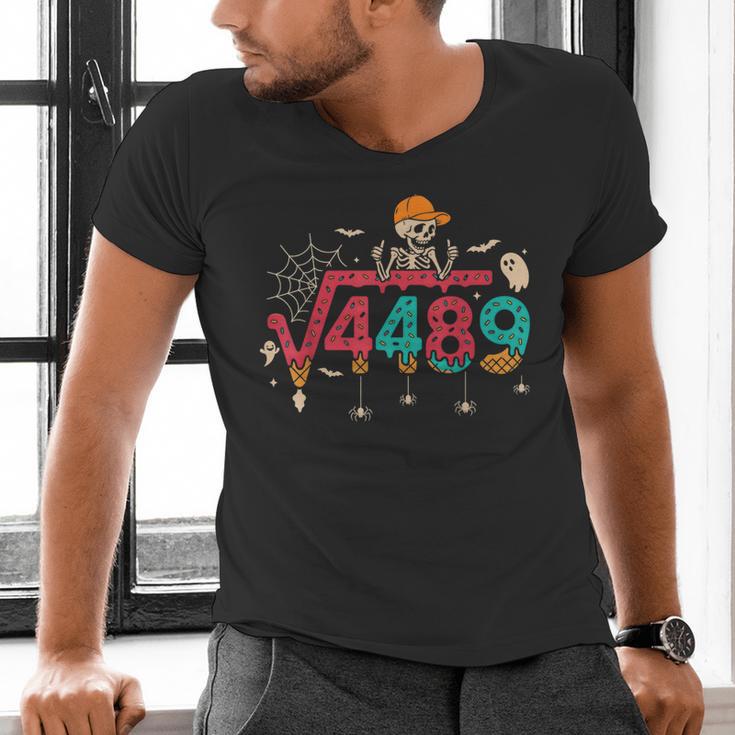 HUGvyn Square Root 4489 Math Teacher 67 Meme Halloween Men's V-Neck T-Shirt, gift for family, gift for coworker HUGvyn Square Root 4489 Math Teacher 67 Meme Halloween Men's V-Neck T-Shirt, gift for family, gift for coworker