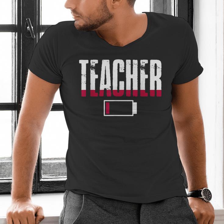 Humor Teacher Empty Battery Power Men Women Men's V-Neck T-Shirt, gift for family, gift for coworker Humor Teacher Empty Battery Power Men Women Men's V-Neck T-Shirt, gift for family, gift for coworker