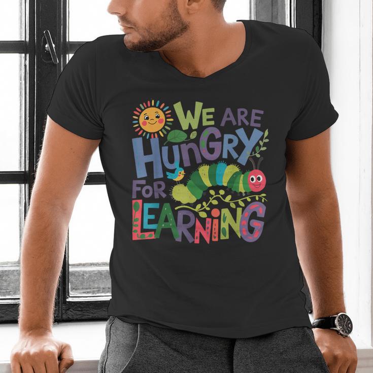 We Are Hungry For Learning Teacher Life Back To School Men's V-Neck T-Shirt, gift for family, gift for coworker We Are Hungry For Learning Teacher Life Back To School Men's V-Neck T-Shirt, gift for family, gift for coworker
