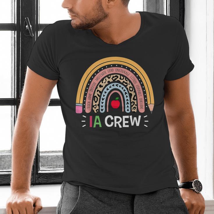 IA Crew Instructional Assistant Rainbow Teachers Aide Men's V-Neck T-Shirt, gift for family, gift for coworker