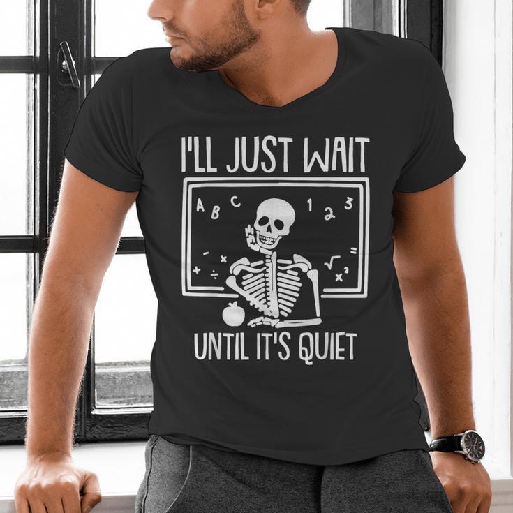 Ill Just Wait Until Its Quiet Teacher Lazy Halloween Costume Men's V-Neck T-Shirt, gift for family, gift for coworker