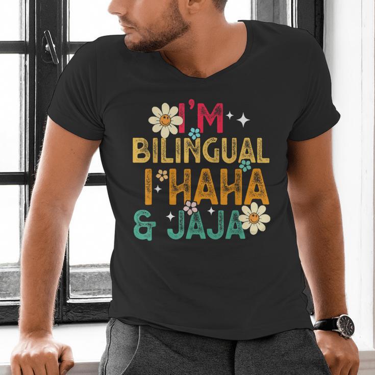 I’m Bilingual I Haha And Jaja Spanish Teacher Bilingual For Men Women Girls Kids Men's V-Neck T-Shirt, gift for family, gift for coworker