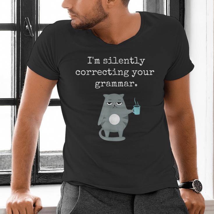 I'm Silently Correcting Your Grammar Sarcastic Teacher For Men Women Kids Men's V-Neck T-Shirt, gift for family, gift for coworker I'm Silently Correcting Your Grammar Sarcastic Teacher For Men Women Kids Men's V-Neck T-Shirt, gift for family, gift for coworker