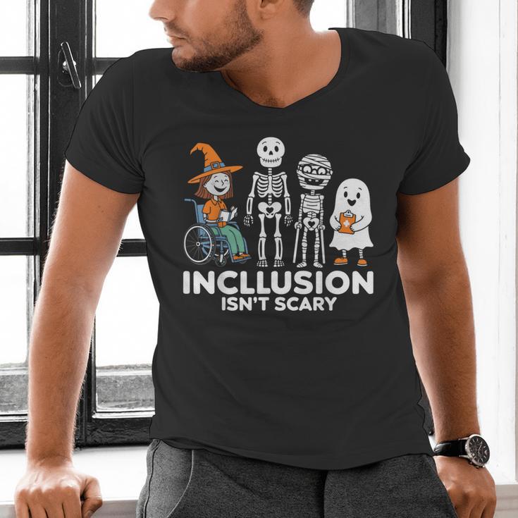 Inclusion Isn't Scary SLP Halloween Costume Sped Teacher Men's V-Neck T-Shirt, gift for family, gift for coworker Inclusion Isn't Scary SLP Halloween Costume Sped Teacher Men's V-Neck T-Shirt, gift for family, gift for coworker