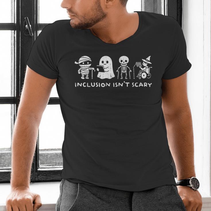 Inclusion Isn't Scary SLP Halloween Ghost Mummy Sped Teacher Men's V-Neck T-Shirt, gift for family, gift for coworker