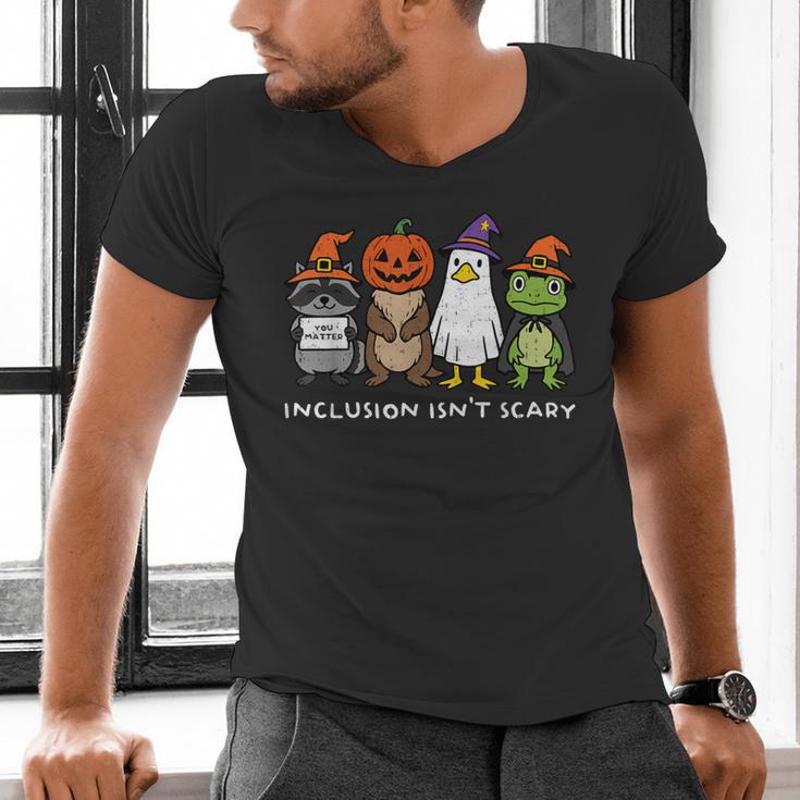 Inclusion Isn't Scary SLP Halloween Sped Teacher Animal Men's V-Neck T-Shirt, gift for family, gift for coworker