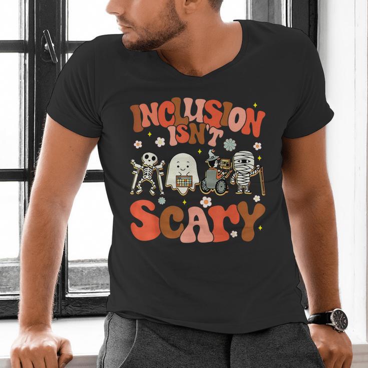 Inclusion Isn't Scary SLP Sped Teacher Halloween Men's V-Neck T-Shirt, gift for family, gift for coworker
