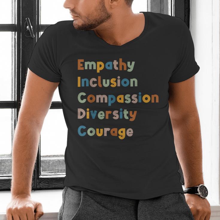 Inclusive Teacher Diversity Inclusion Empathy Teacher Team Men's V-Neck T-Shirt, gift for family, gift for coworker