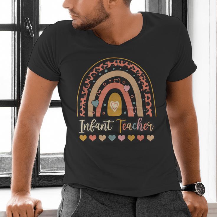 Infant Teacher Leopard Boho Rainbow Appreciation Men's V-Neck T-Shirt, gift for family, gift for coworker Infant Teacher Leopard Boho Rainbow Appreciation Men's V-Neck T-Shirt, gift for family, gift for coworker