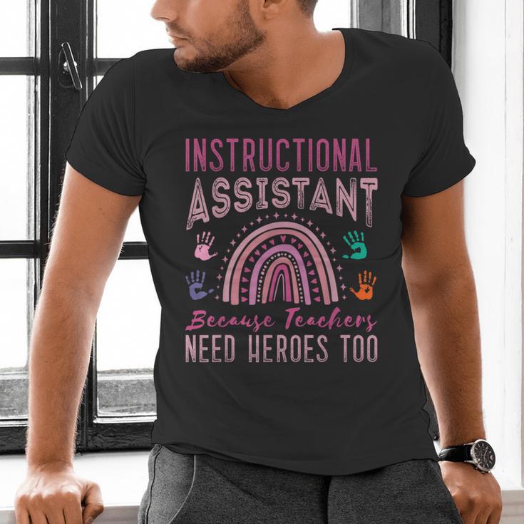 Instructional Assistant Because Teacher Need Hero Learning Men's V-Neck T-Shirt, gift for family, gift for coworker Instructional Assistant Because Teacher Need Hero Learning Men's V-Neck T-Shirt, gift for family, gift for coworker