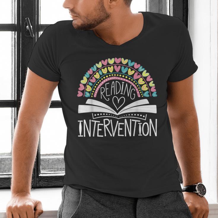 Intervention Teacher Reading Intervention Men's V-Neck T-Shirt, gift for family, gift for coworker Intervention Teacher Reading Intervention Men's V-Neck T-Shirt, gift for family, gift for coworker