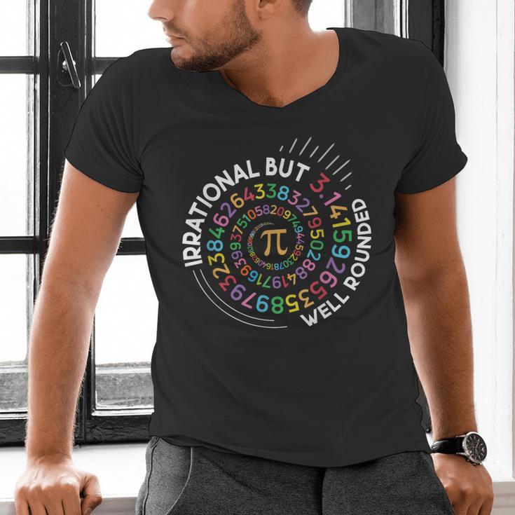 Irrational But Well Rounded Pi Day Math Teacher Student Geek Men's V-Neck T-Shirt, gift for family, gift for coworker