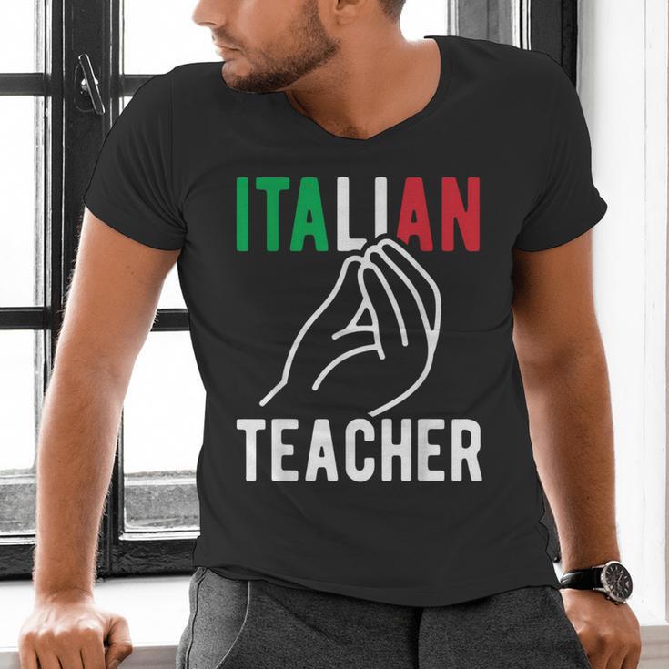 Italian Teacher Italy Italia Back To School First Day Men's V-Neck T-Shirt, gift for family, gift for coworker Italian Teacher Italy Italia Back To School First Day Men's V-Neck T-Shirt, gift for family, gift for coworker